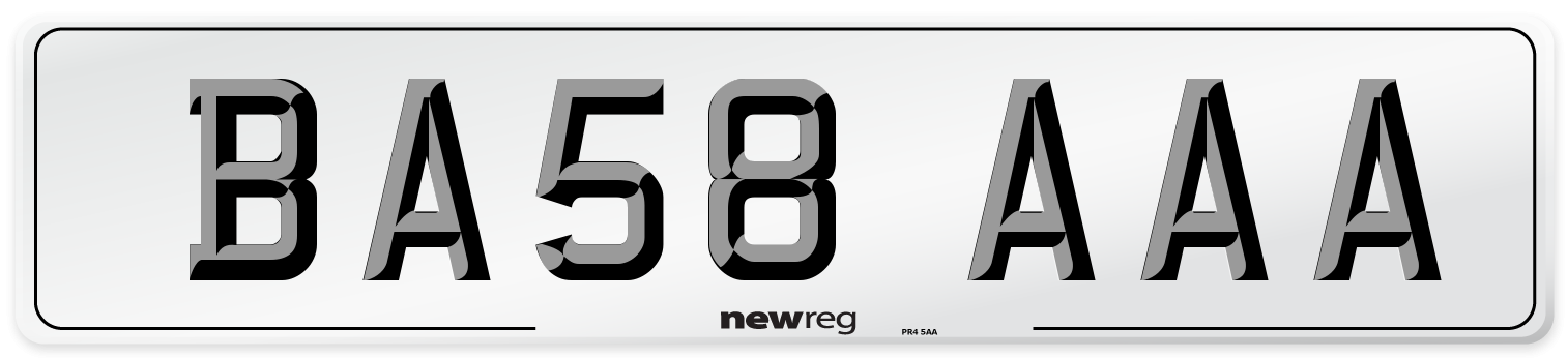 BA58 AAA Number Plate from New Reg